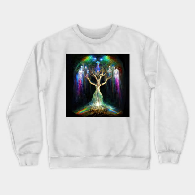 The Iridescent Tree of Life Crewneck Sweatshirt by Neurotic